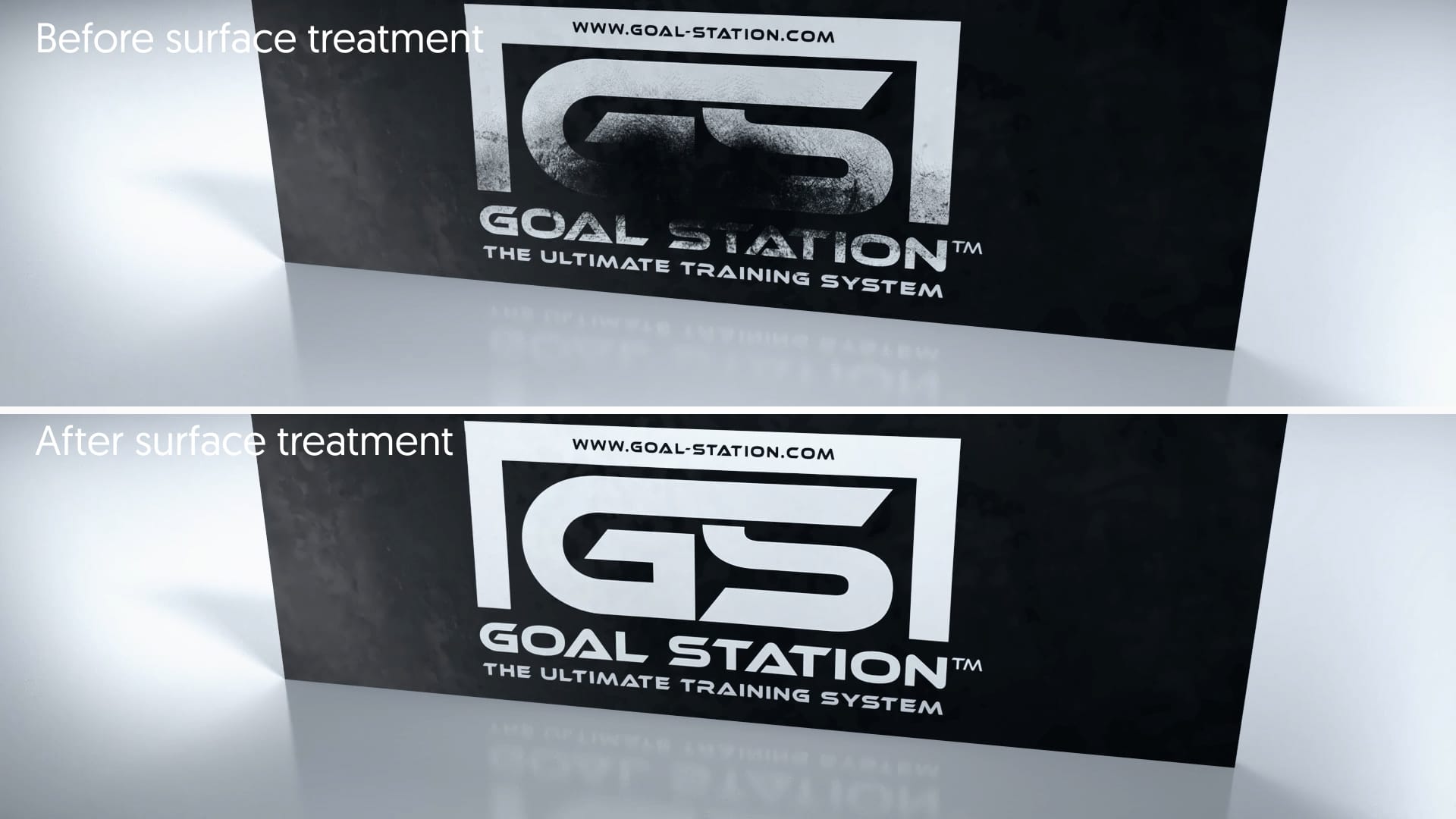Tantec SheetTEC Goalstation before and after treatment